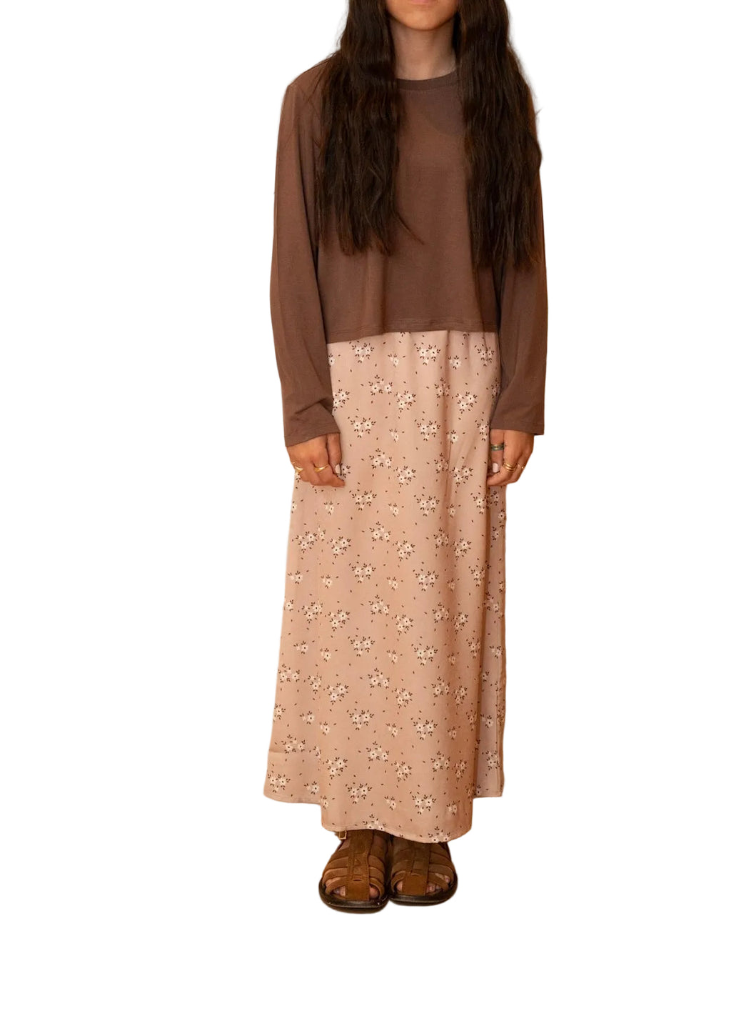 Brown Cropped Tee - Long Sleeve