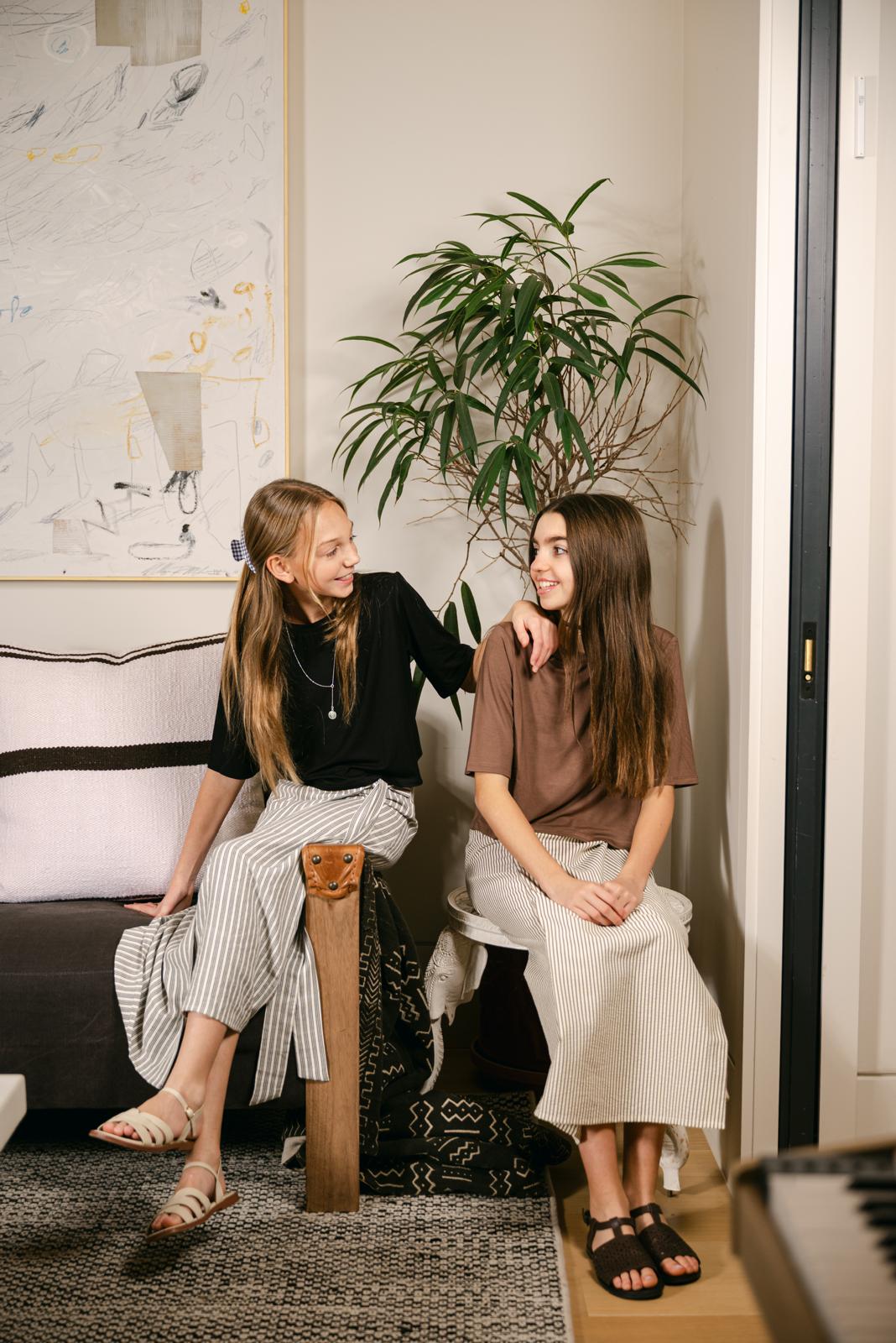 Black Cropped Tee - 3/4 Sleeve